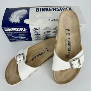 Birkenstock womens sandals white Madrid 37 6-6.5 US New